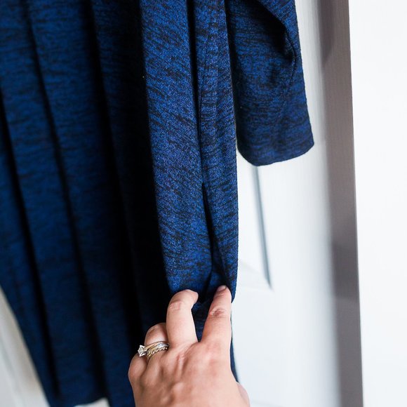 Blue long sleeve dress with pockets - Picture 4 of 8